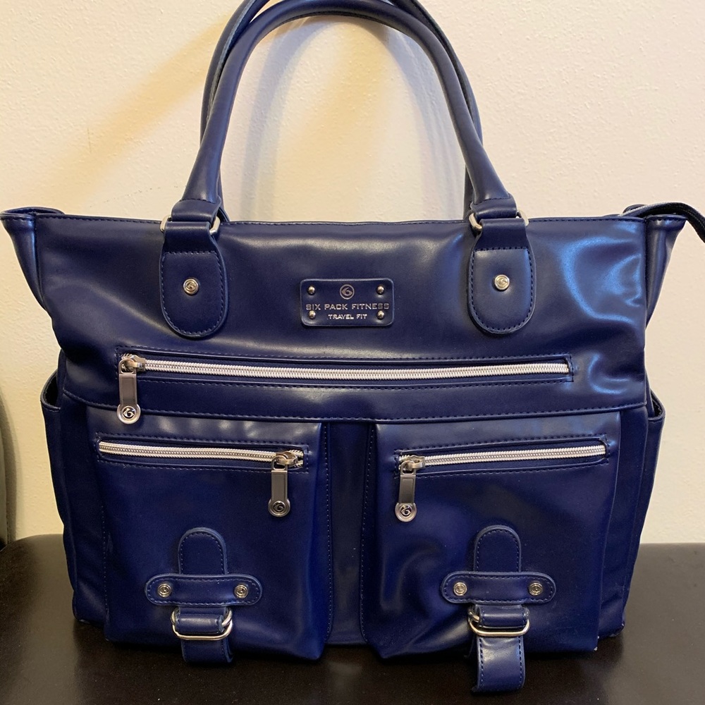 Navy Six Pack Fitness Bag/Purse
